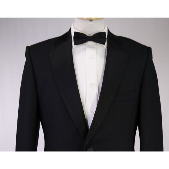 Saks Fifth Avenue Vintage Mens Black 2-Btn Tuxedo Dinner Jacket Blazer 38L - Picture 3 of 8